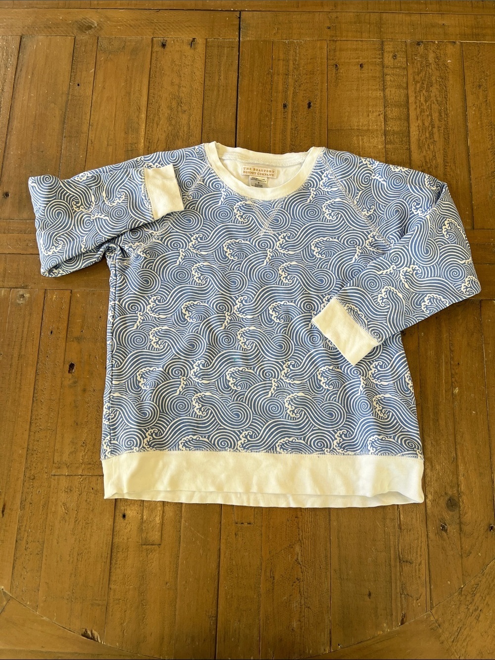 The Beaufort bonnet company blue wave long sleeve sweatshirt size 8 play
